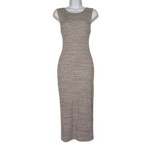 CHEAP MONDAY Gray Marled Print Sleeveless Midi Zipper Back Stretchy Dress Small